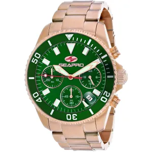 Seapro Men's Watch - Scuba 200 Chrono Green Dial Plated Steel Bracelet | SP4356 
