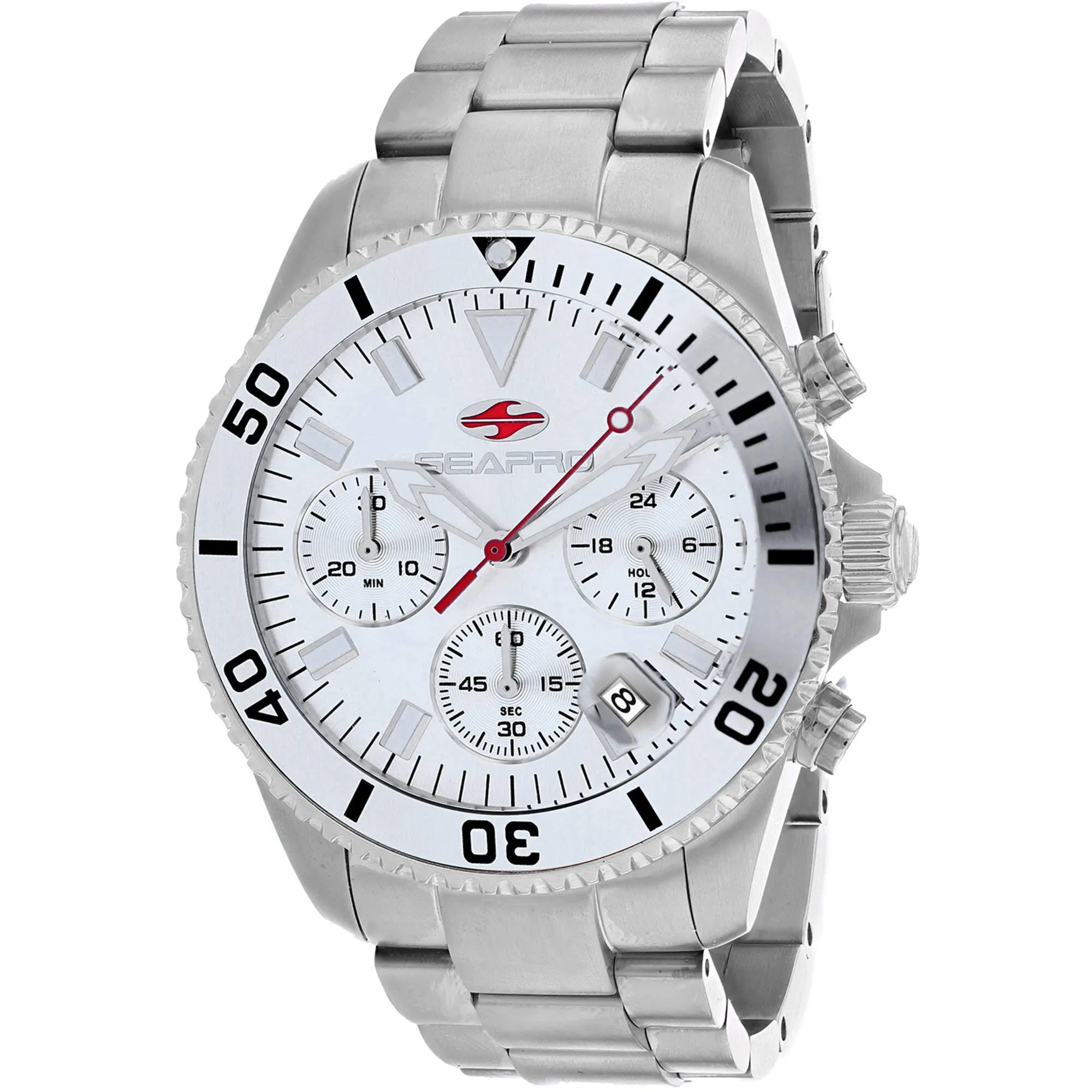 Seapro Men's Watch - Scuba 200 Chrono Silver Dial Stainless Steel Bracelet | SP4350 