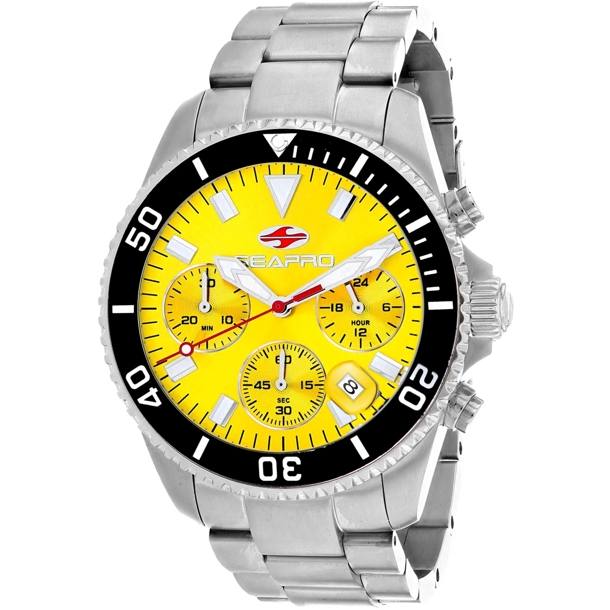 Seapro Men's Watch - Scuba 200 Chrono Yellow Dial Stainless Steel Bracelet | SP4354 