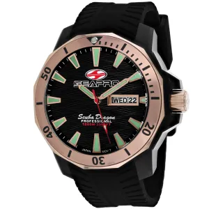 Seapro Men's Watch - Scuba Dragon Diver Quartz Black Dial Rubber Strap | SP8323 