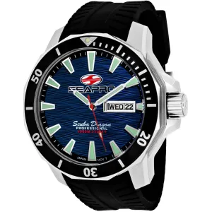 Seapro Men's Watch - Scuba Dragon Diver Quartz Blue Dial Rubber Strap | SP8316 