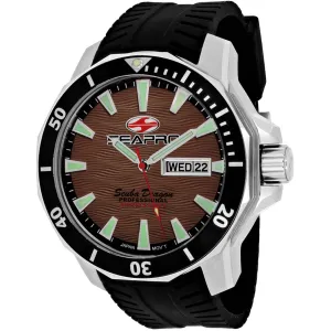 Seapro Men's Watch - Scuba Dragon Diver Quartz Brown Dial Rubber Strap | SP8315 