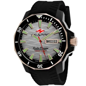 Seapro Men's Watch - Scuba Dragon Diver Quartz Silver Dial Rubber Strap | SP8321 