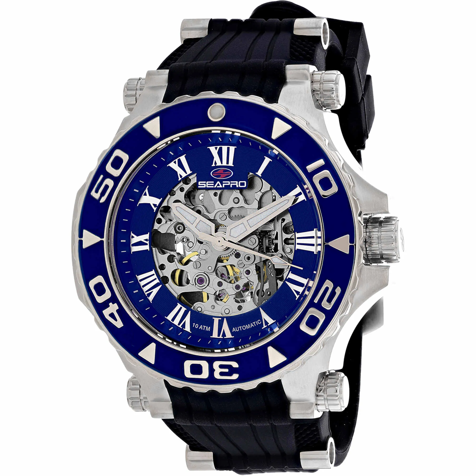 Seapro Men's Watch - Seaway Automatic Blue Dial Black Rubber Strap | SP7750 