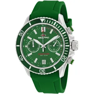 Seapro Men's Watch - Thrash Quartz Silver Tone Case Green Dial Rubber Strap | SP0335 