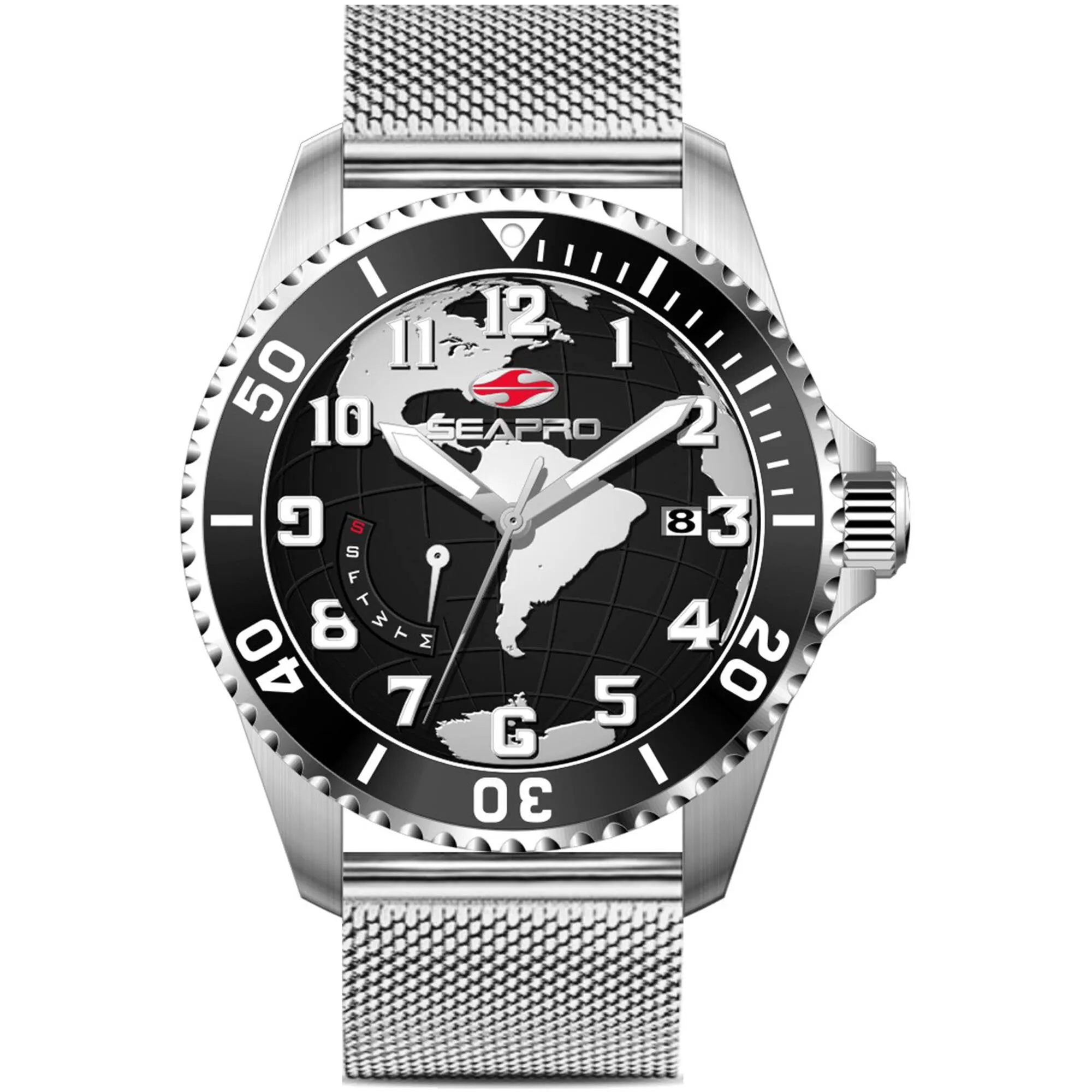 Seapro Men's Watch - Voyager Quartz Black Dial Stainless Steel Bracelet | SP4761 Luxury Quartz Watch Quartz Watch Sale