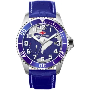 Seapro Men's Watch - Voyager Quartz Silver Tone Case Blue Leather Strap | SP2742 Luxury Quartz Watch Quartz Watch Sale