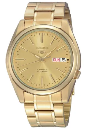 Seiko 5 SNKL48K1 Gold Stainless Automatic Watch Men Affordable casual watches Sporty casual watches Affordable luxury casual watches