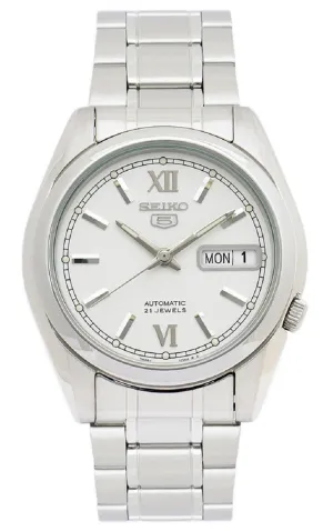 Seiko 5 SNKL51K1  Silver Stainless Automatic Watch Men Affordable casual watches Sporty casual watches Affordable luxury casual watches