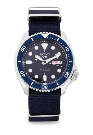 Seiko 5 SRPD51K2 Sports  Blue Nylon Strap Automatic Watch for Men Affordable casual watches Sporty casual watches Affordable luxury casual watches