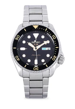 Seiko 5 SRPD57K1 Sports  Silver Stainless Automatic Watch for Men Affordable casual watches Sporty casual watches Affordable luxury casual watches