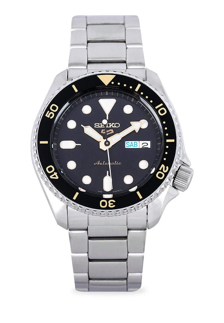 Seiko 5 SRPD57K1 Sports  Silver Stainless Automatic Watch for Men Affordable casual watches Sporty casual watches Affordable luxury casual watches