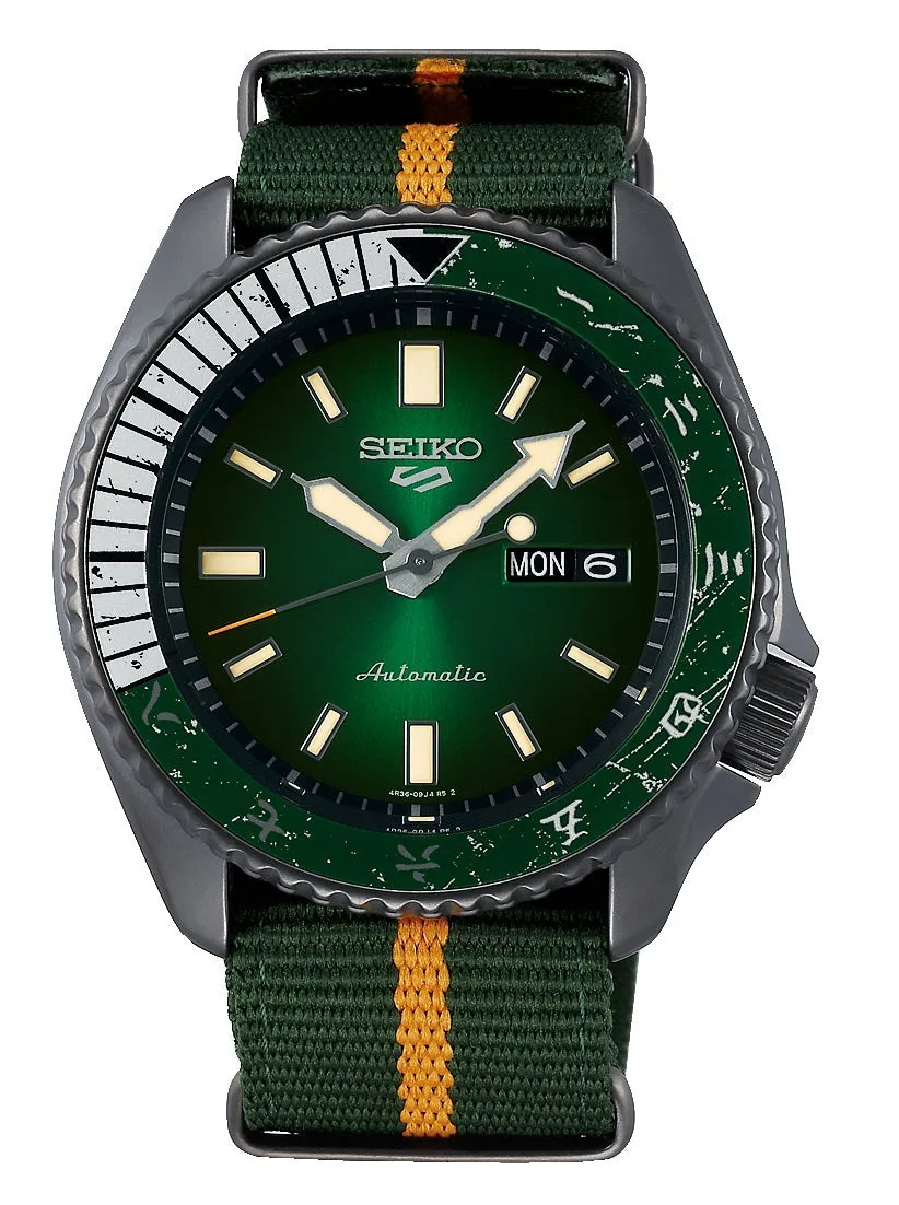 Seiko 5 SRPF73K1 Naruto Series Rock Lee Limited Edition Automatic Watch for Men's Affordable casual watches Sporty casual watches Affordable luxury casual watches