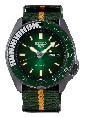 Seiko 5 SRPF73K1 Naruto Series Rock Lee Limited Edition Automatic Watch for Men's Affordable casual watches Sporty casual watches Affordable luxury casual watches