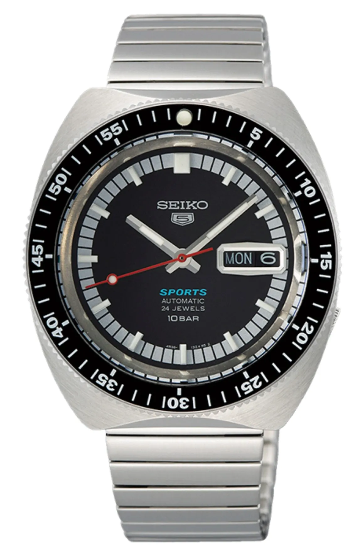 Seiko 5 SRPK17K1 Sports 55th Anniversary Limited Ed 1968 Re-creation Automatic Watch for Men Affordable casual watches Sporty casual watches Affordable luxury casual watches