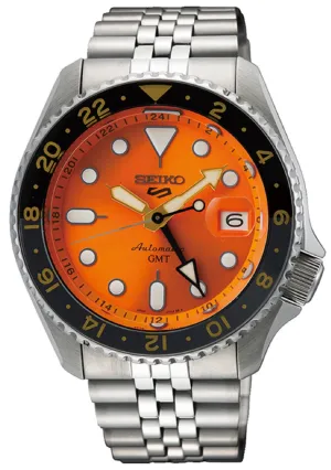 Seiko 5 SSK005K1 Sports Mikan Orange GMT Automatic Watch for Men Affordable casual watches Sporty casual watches Affordable luxury casual watches