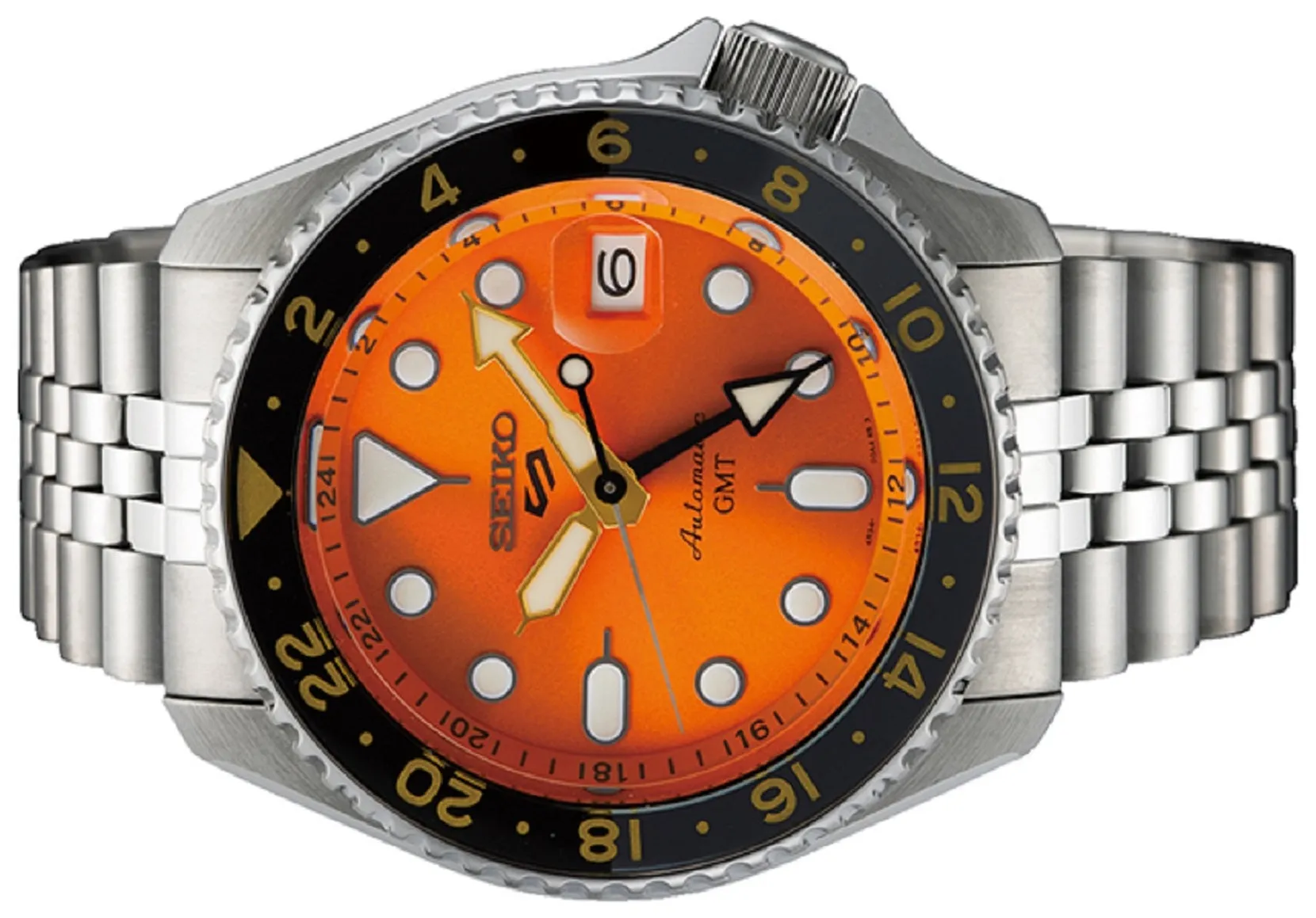 Seiko 5 SSK005K1 Sports Mikan Orange GMT Automatic Watch for Men