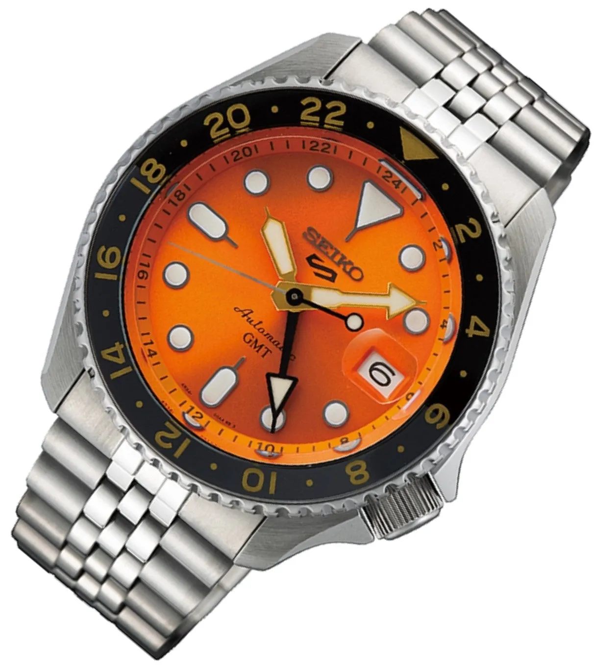 Seiko 5 SSK005K1 Sports Mikan Orange GMT Automatic Watch for Men