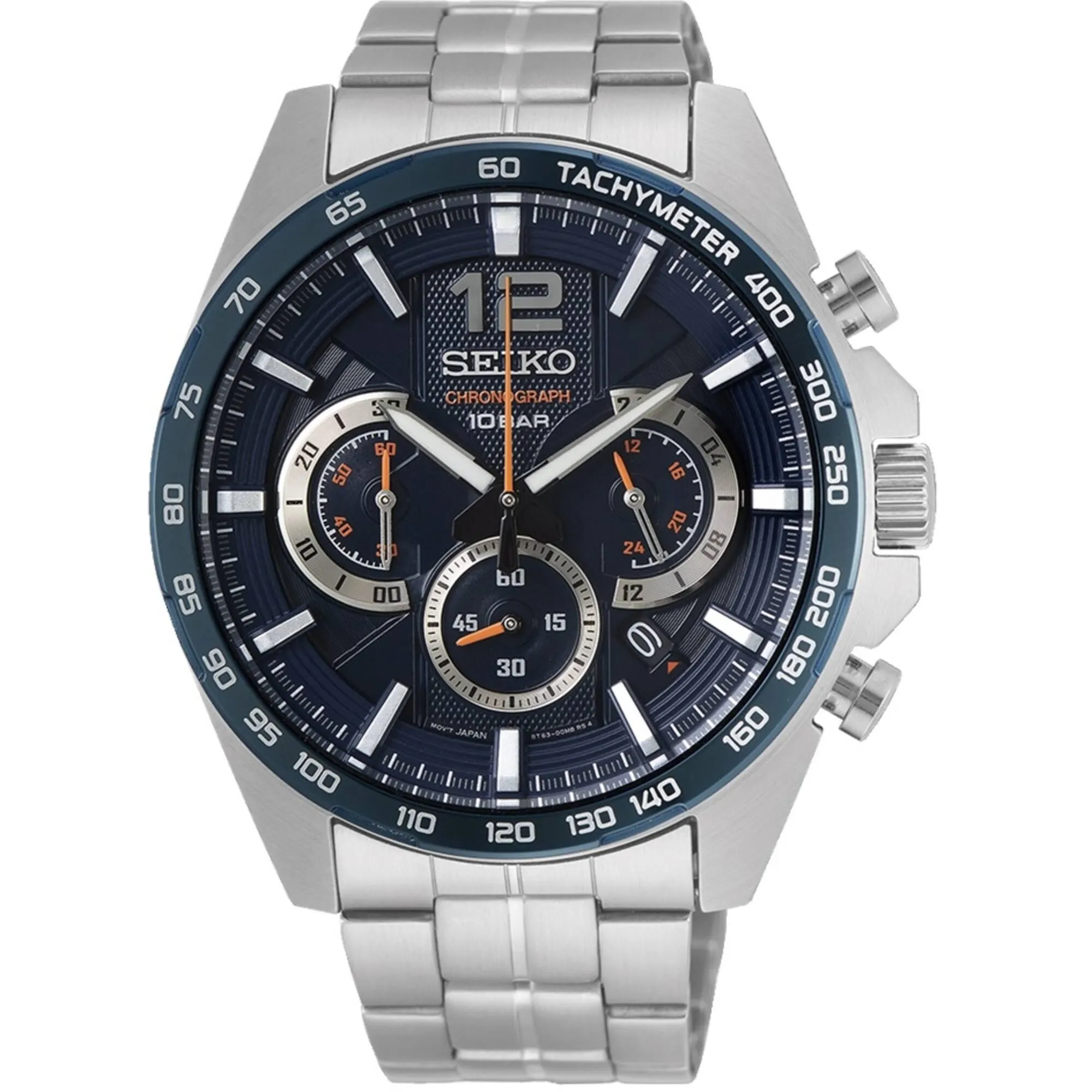 Seiko Men's Chronograph Watch - Essentials Blue Dial Silver Tone Bracelet | SSB345 Luxury Quartz Watch Quartz Watch Sale