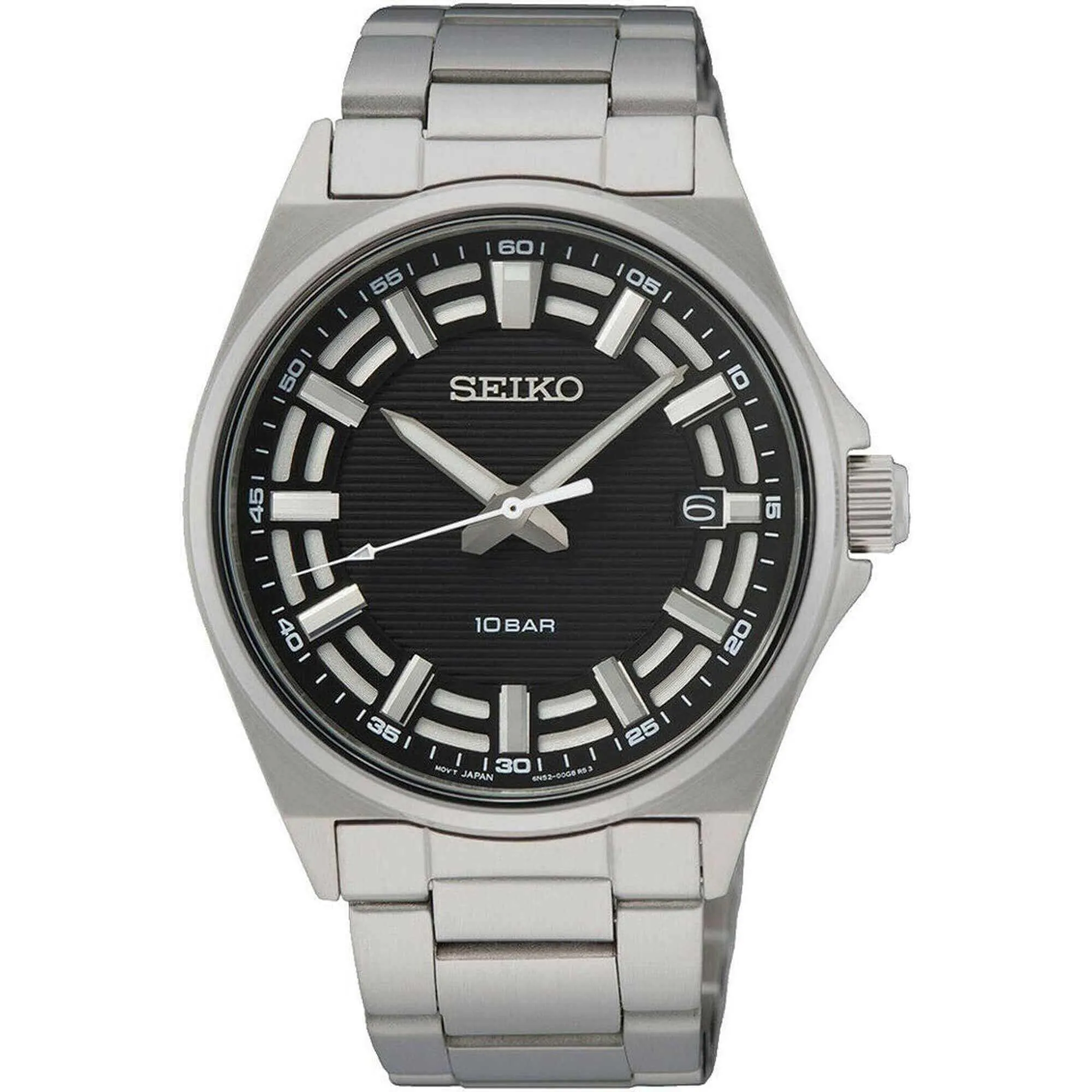 Seiko Men's Quartz Watch - Essentials Black Dial Stainless Steel Bracelet | SUR505P1 Luxury Quartz Watch Quartz Watch Sale