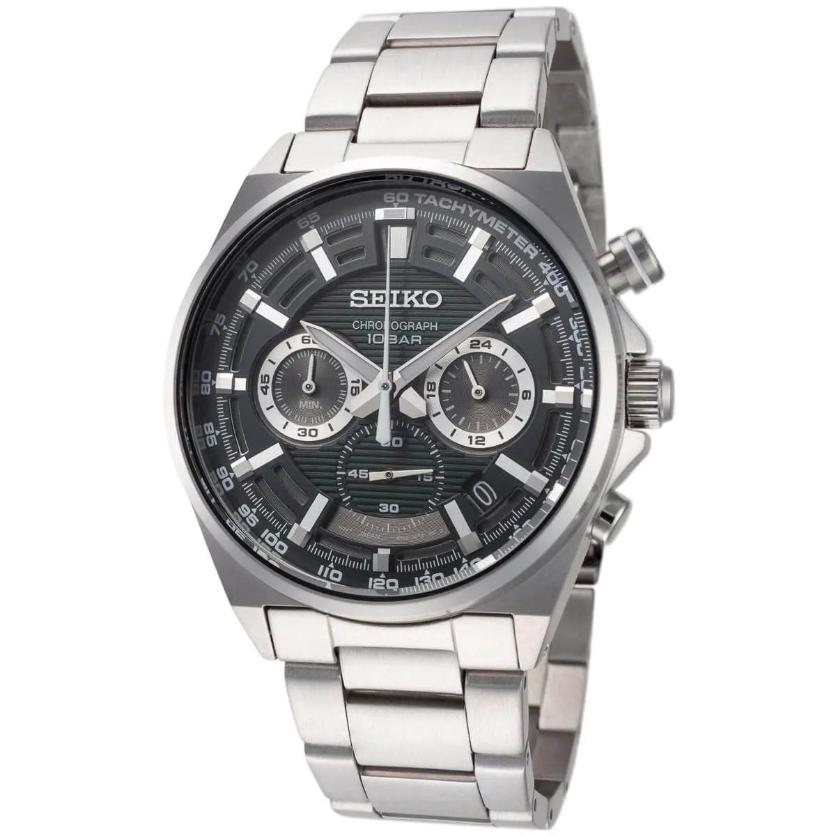 Seiko Men's Watch - Chronograph Green Dial Stainless Steel Bracelet | SSB405P1 Luxury Quartz Watch Quartz Watch Sale