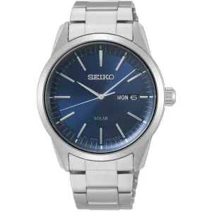 Seiko Men's Watch - Solar Powered Blue Dial Silver Stainless Steel Bracelet | SNE525 Luxury Quartz Watch Quartz Watch Sale