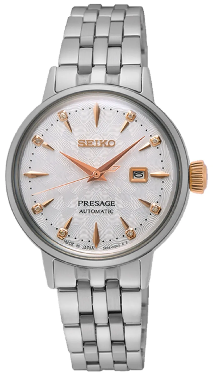 Seiko SRE009J1 Presage Cocktail Time Skydiving Automatic Watch for Women Affordable casual watches Sporty casual watches Affordable luxury casual watches