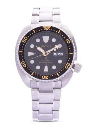 Seiko SRP775K1  Prospex Turtle Silver Stainless Automatic Watch for Men Affordable casual watches Sporty casual watches Affordable luxury casual watches