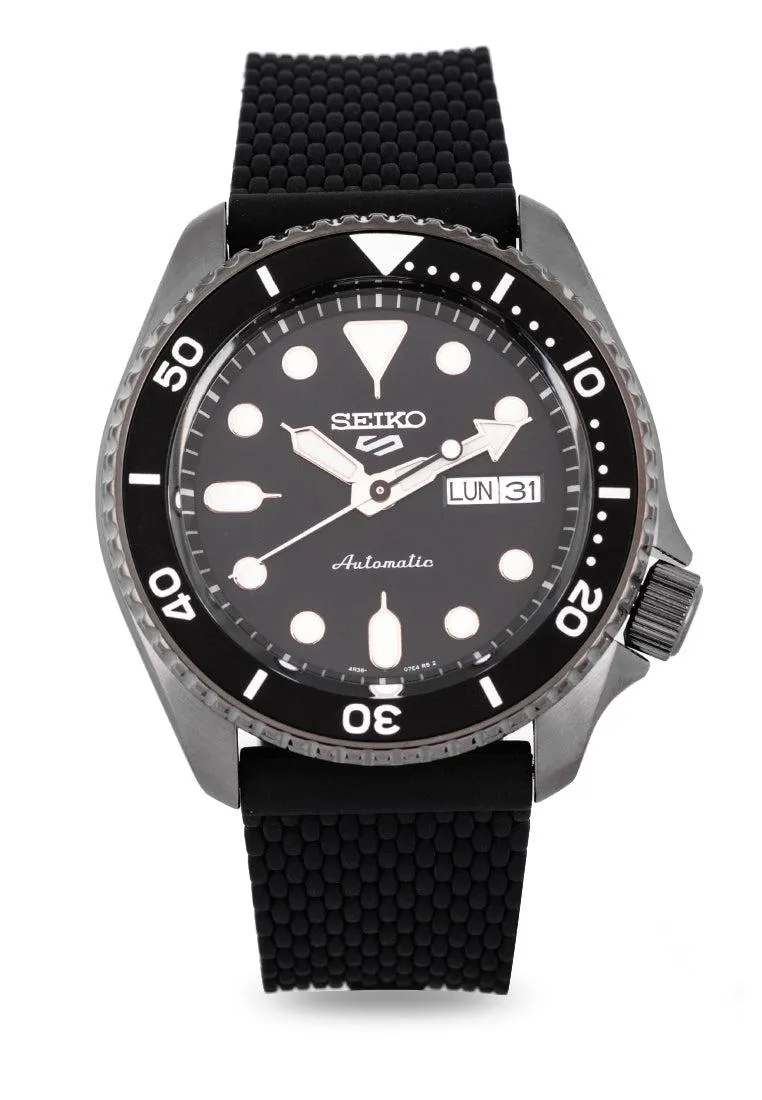 SEIKO SRPD65K2 Silicone Strap Automatic Watch Men Affordable casual watches Sporty casual watches Affordable luxury casual watches