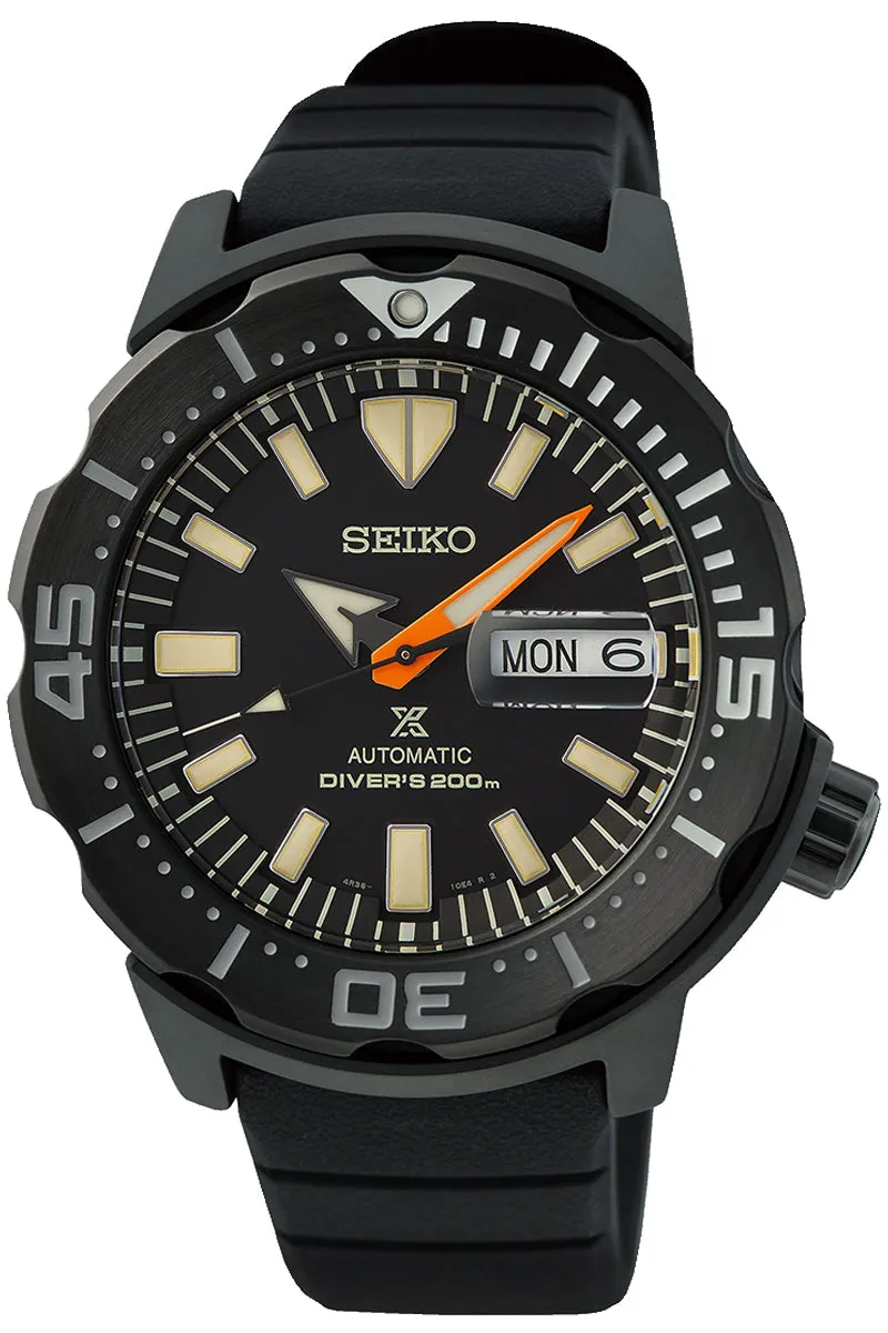 Seiko SRPH13K1 Prospex Black Series Monster Limited Edition Automatic Diver Watch Men Affordable casual watches Sporty casual watches Affordable luxury casual watches