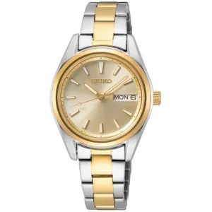 Seiko Women's Watch - Classic Quartz Gold Tone Dial Two Tone Bracelet | SUR354P1 Luxury Quartz Watch Quartz Watch Sale