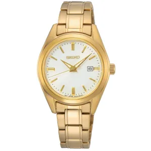 Seiko Women's Watch - Essentials Quartz Silver Dial Yellow Gold Bracelet | SUR632 Luxury Quartz Watch Quartz Watch Sale