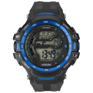 Sekonda Digital Sport Black and Blue Case Mens Watch SK1520 