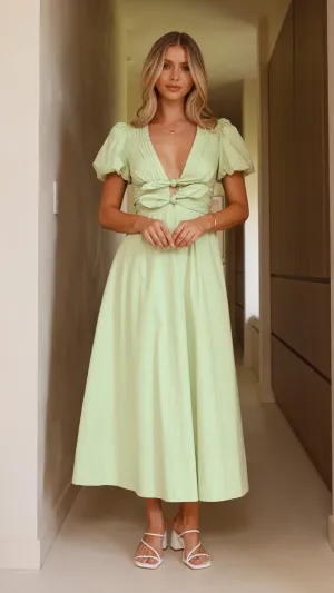 Sharni Bow Midi Dress - Mint,prom dresses,wedding guest dresses,homecoming dresses,bridesmaid dresses,cocktail dresses,women clothing,summer dresses,formal dresses,sundresses,mother of the bride dresses,quince clothing,bodycon dress,dress casual,dress desi