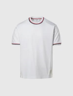 SHORT SLEEVE STRIPE TRIM TEE men's T-shirts