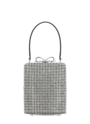 Silver Self Portrait Strass Hand stylish bucket bags