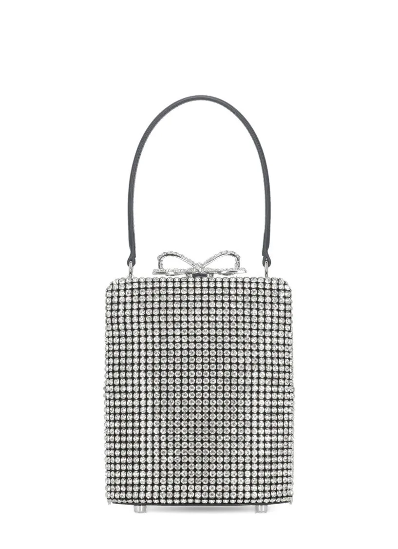 Silver Self Portrait Strass Hand stylish bucket bags