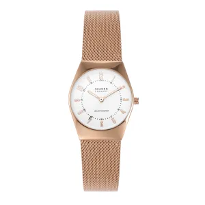 Skagen Grenen Lille Solar Eco Rose Gold Stainless Steel Mesh Watch SKW3078 