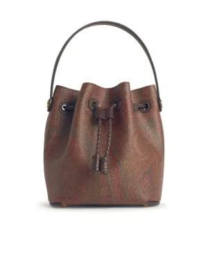 Small Bucket Bag In Brown Fabric stylish bucket bags