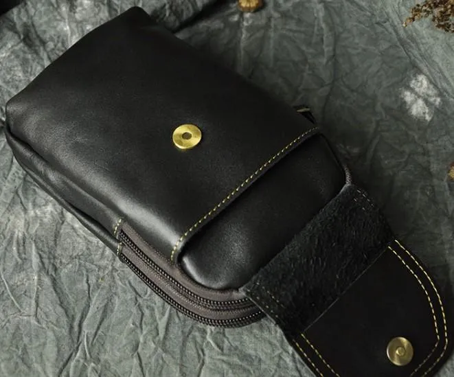 Small Mens Leather Belt Pouch Holsters Belt Cases Cell Phone Waist Pouch for Men