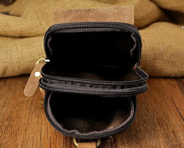 Small Mens Leather Belt Pouch Holsters Belt Cases Cell Phone Waist Pouch for Men