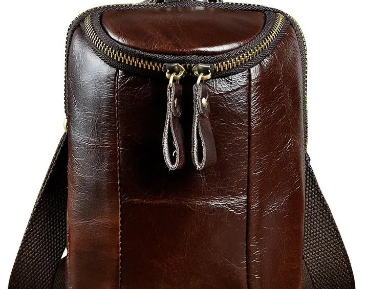 Small Mens Leather Side Bag Belt Pouch Holster Belt Case Waist Pouch for Men