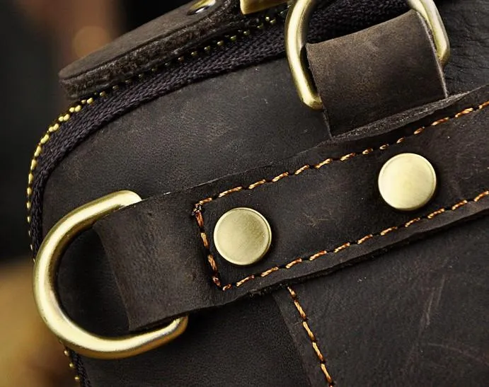 Small Mens Leather Side Bag Belt Pouch Holster Belt Case Waist Pouch for Men