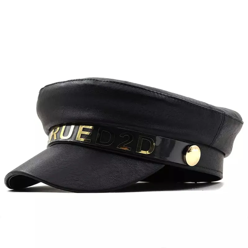 Smarued 2D Leather Sailor Cap