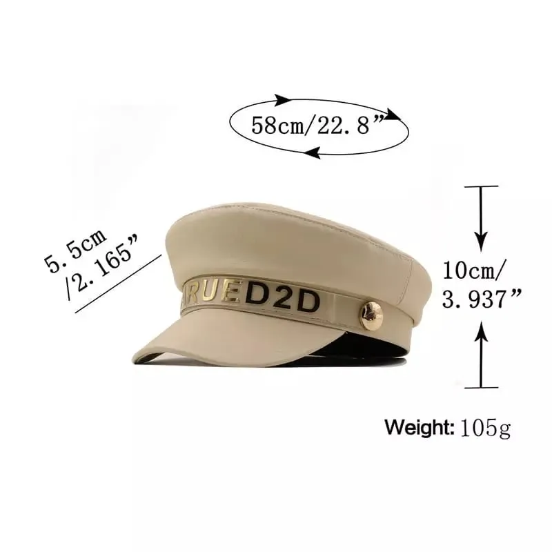 Smarued 2D Leather Sailor Cap