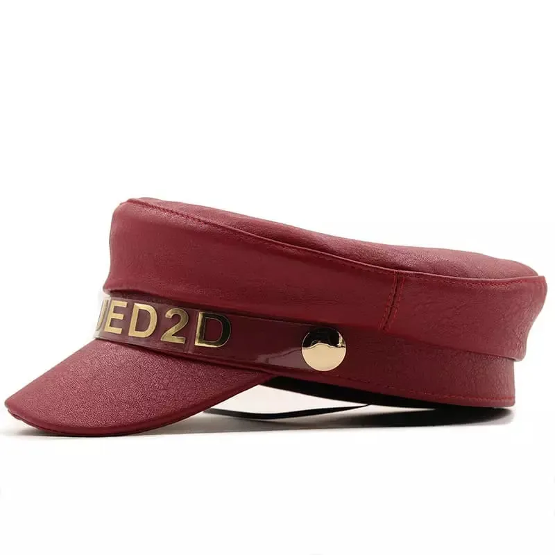 Smarued 2D Leather Sailor Cap
