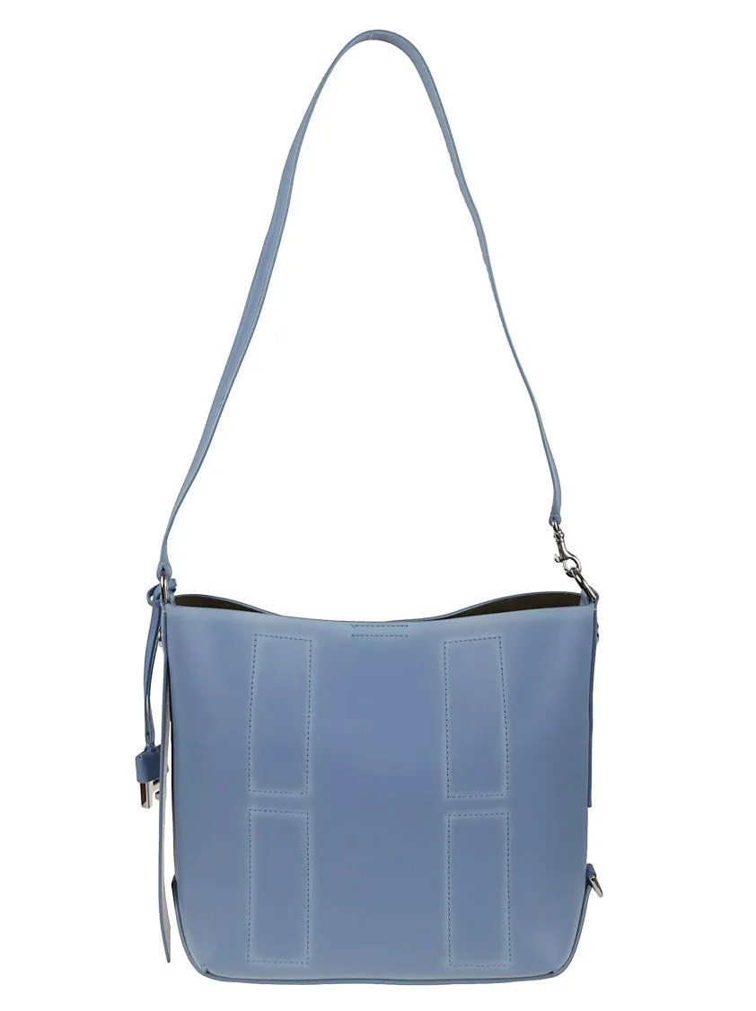 Smooth Leather Bucket Bag With Adjustable Strap