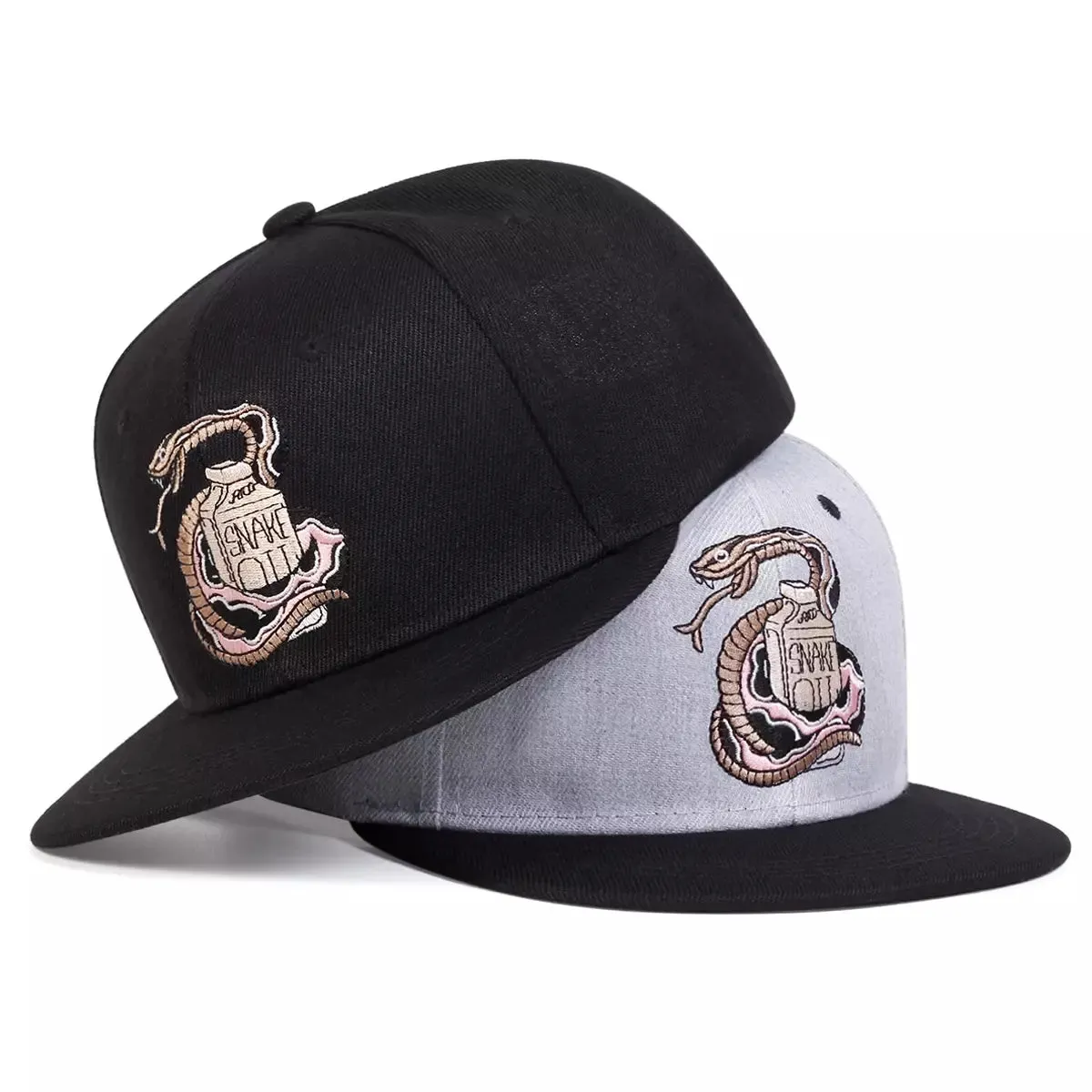 Snake Oil Snapback Cap boater hat with bow in beach sunlight
