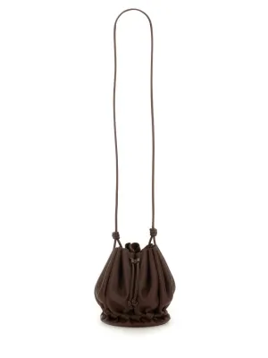 Soft Gathered Brown Calf Leather Molina Bag stylish bucket bags