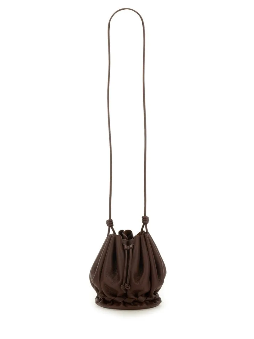Soft Gathered Brown Calf Leather Molina Bag stylish bucket bags